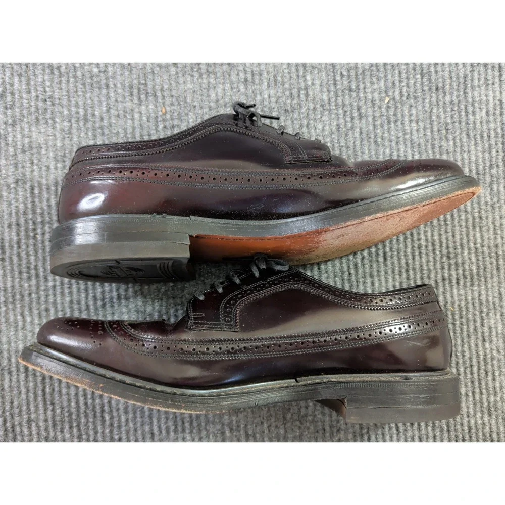 Florsheim Imperial Kenmoor Longwing Wingtip Oxford Shoes Men 12 Burgundy Leather